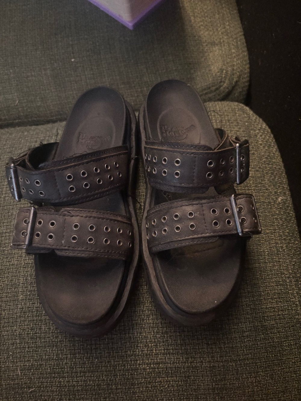 Dr. Martens Black Double Buckle Grommet Sandals Women’s 7 / EU 38